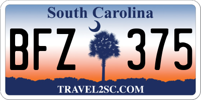 SC license plate BFZ375