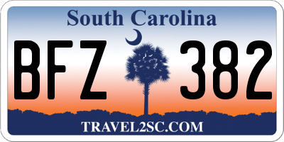 SC license plate BFZ382