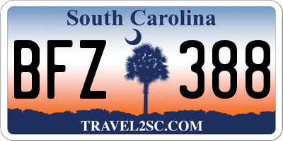SC license plate BFZ388