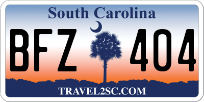 SC license plate BFZ404