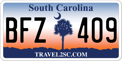 SC license plate BFZ409