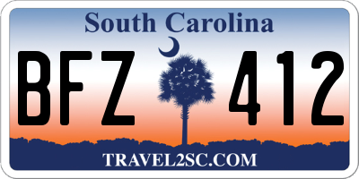 SC license plate BFZ412