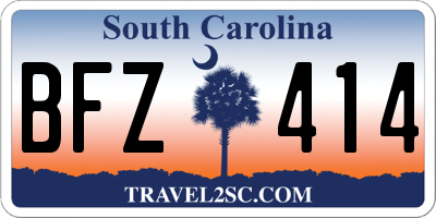 SC license plate BFZ414