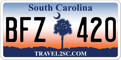 SC license plate BFZ420