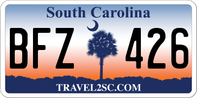 SC license plate BFZ426