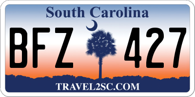 SC license plate BFZ427