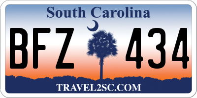 SC license plate BFZ434