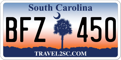 SC license plate BFZ450