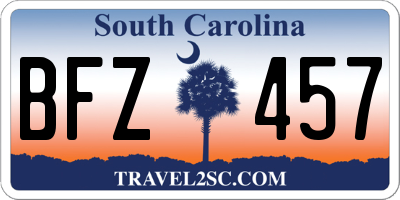 SC license plate BFZ457