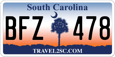 SC license plate BFZ478