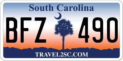 SC license plate BFZ490