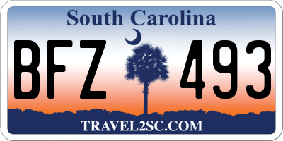 SC license plate BFZ493