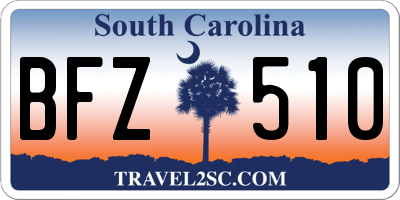 SC license plate BFZ510