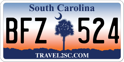 SC license plate BFZ524