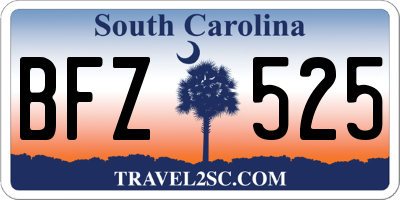 SC license plate BFZ525