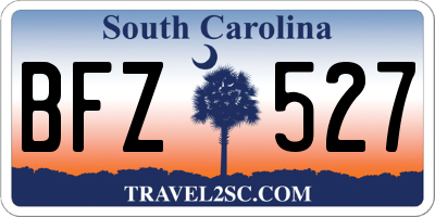SC license plate BFZ527