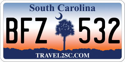 SC license plate BFZ532