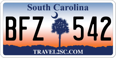 SC license plate BFZ542