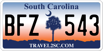 SC license plate BFZ543