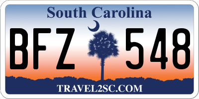 SC license plate BFZ548