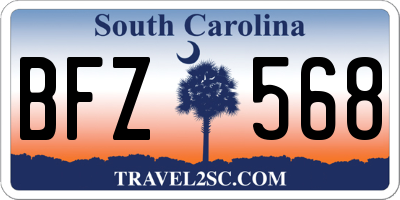SC license plate BFZ568