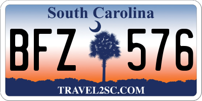 SC license plate BFZ576