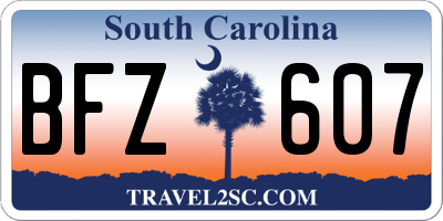 SC license plate BFZ607