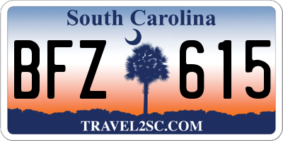 SC license plate BFZ615