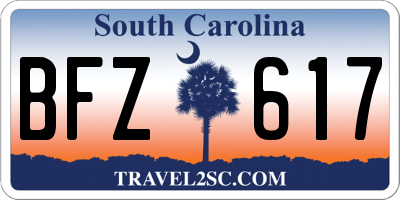 SC license plate BFZ617