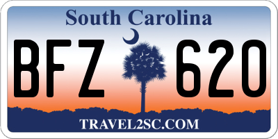 SC license plate BFZ620
