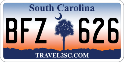 SC license plate BFZ626