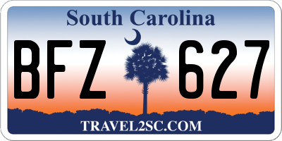 SC license plate BFZ627