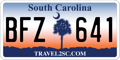 SC license plate BFZ641