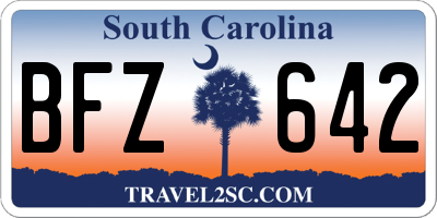 SC license plate BFZ642