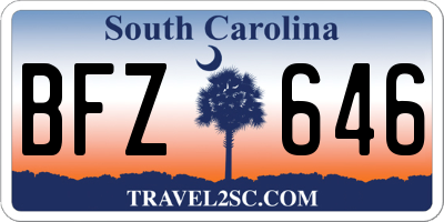 SC license plate BFZ646