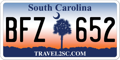 SC license plate BFZ652