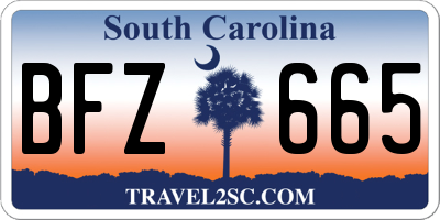 SC license plate BFZ665