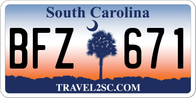 SC license plate BFZ671