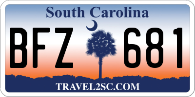 SC license plate BFZ681