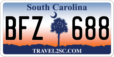 SC license plate BFZ688