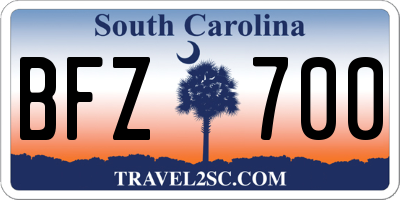 SC license plate BFZ700