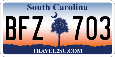 SC license plate BFZ703