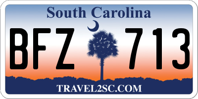 SC license plate BFZ713