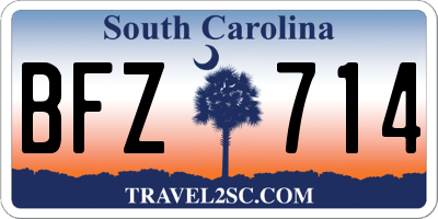 SC license plate BFZ714