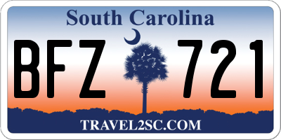 SC license plate BFZ721
