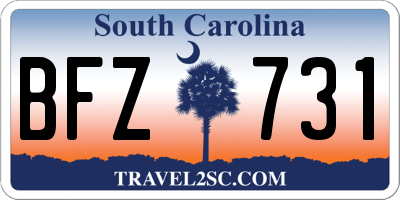 SC license plate BFZ731