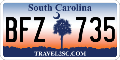 SC license plate BFZ735