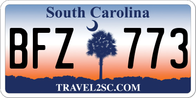 SC license plate BFZ773