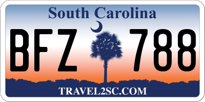 SC license plate BFZ788