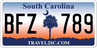 SC license plate BFZ789